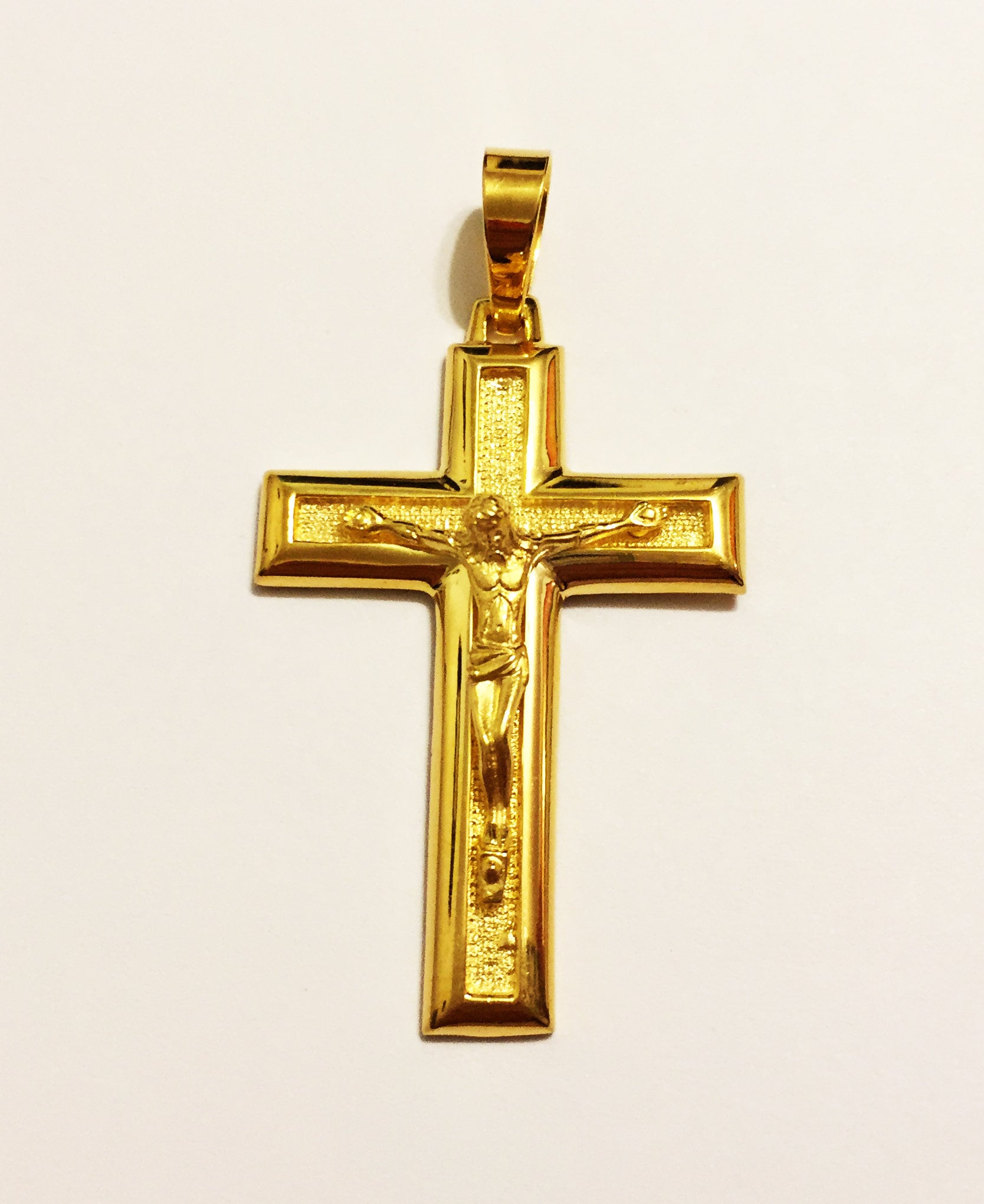 10k Solid Yellow Gold2inchhigh-end Crucifix Cross - Etsy