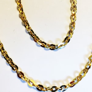 10k solid yellow gold diamond cut cable chain up to 24&quot;inch,stylish fashion statement shiny thick sturdy sparkly classic solid gold chain