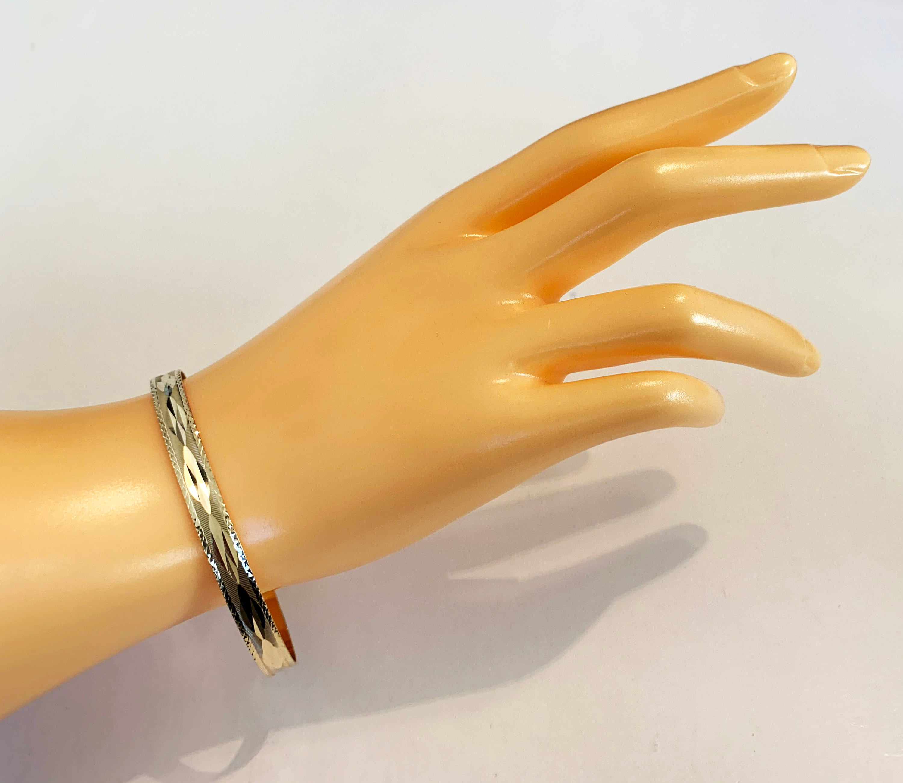 10k Solid Yellow/white Gold(6mm Thick)stackable Slip on