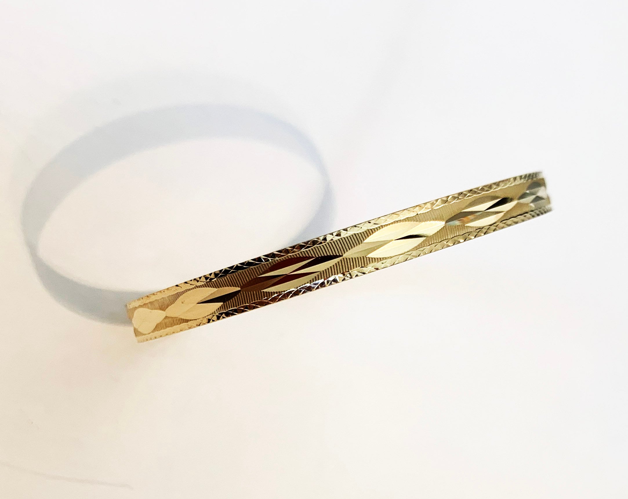 10k Solid Yellow/white Gold(6mm Thick)stackable Slip on