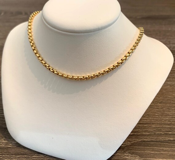 10k solid yellow gold 3.5mm hollow box chain up to 24 inch fancy statement gold chain thick sturdy shiny solid gold chain for men and women