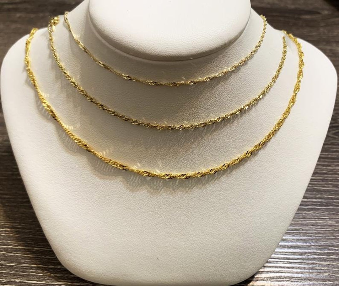Goldkette Singapurkette Halskette Breite 1,9