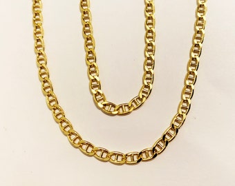 Collana in corda d'oro giallo 14 carati/Catena per collana in corda d'oro/ Catena in oro da 55 cm (21 pollici)/Catena in corda sottile o spessa/Catena in corda d'oro massiccio - Italia