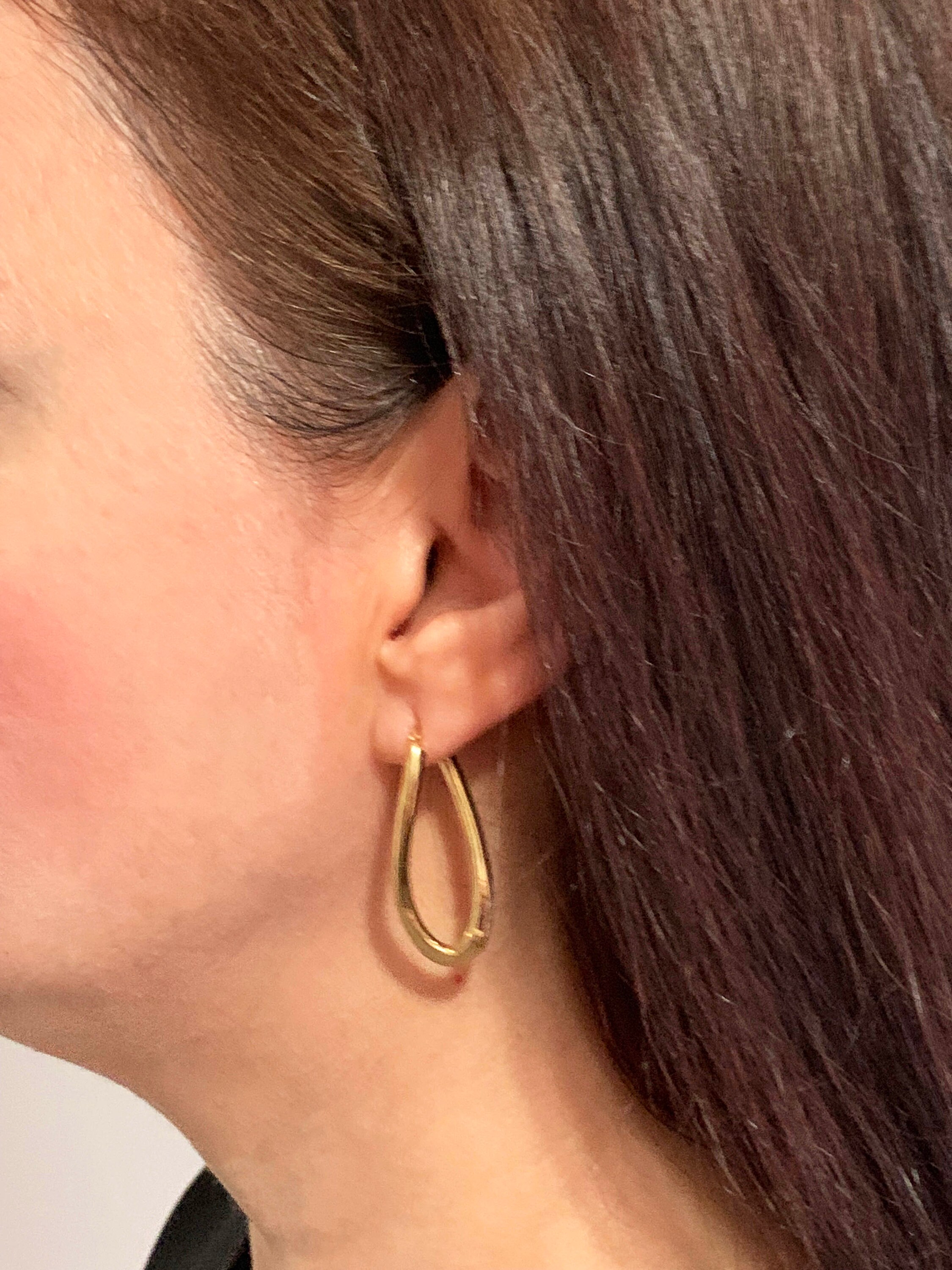 Ovale Creolen Mit Brillanten Gelbgold Weißgold 585