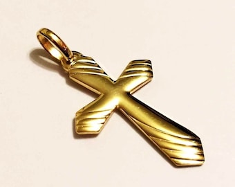 10k solid yellow/ white gold(1.25"inch)unique design cross, rare fancy work of art stylish trendy classic solid gold cross for men and women