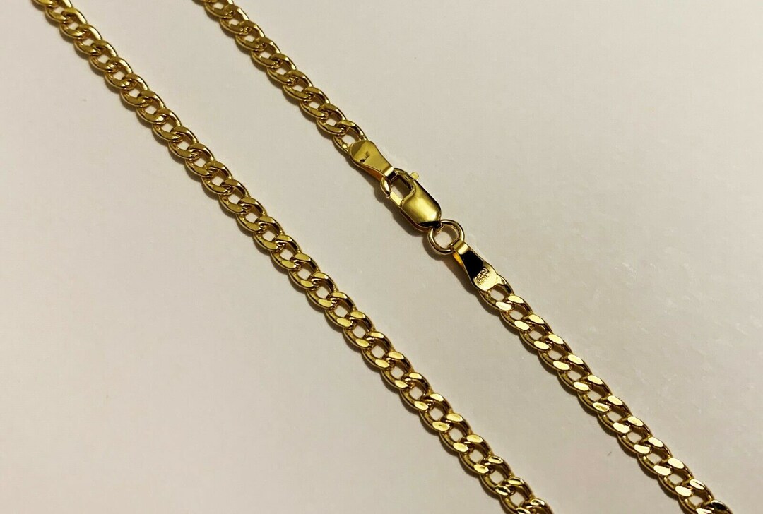 10K Yellow Gold 4.5mm Cuban Link Curb Chain Bracelet Mens Womens 7.5