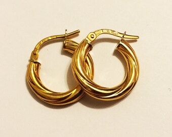 Orecchini a Cerchio Spessi in Oro 14K – GIOIELLO ITALIANO