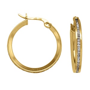 10k solid yellow/white gold(0.75&quot;inch)fancy hoop earrings, large trendy classic stylish fashion statement solid gold  earrings for women