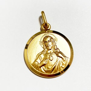 10k solid yellow gold the scapular religious icon pendant(10mm/14mm/18mm) high end engraving religious solid gold pendant for men and women