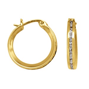 10k solid yellow/white gold(15mm)fancy hoop earrings/fashion statement stylish trendy classic solid gold circle hoop earrings for women
