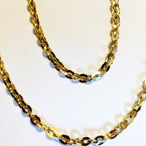 18k solid yellow gold diamond cut cable chain up to 24&quot;inch(1mm,1.5mm,2mm and 2.8mm thick chain)shiny trendy solid gold chain for men/women