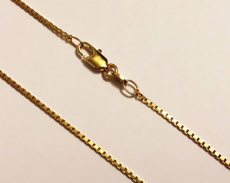 10k solid yellow gold solid box chain up to 28inch 1.2mm