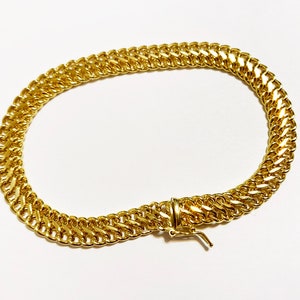 18k solid yellow gold bracelet(7mm thick)Seduza bracelet/7.5"inch/rare find work of art classic thick solid gold bracelet for men and women