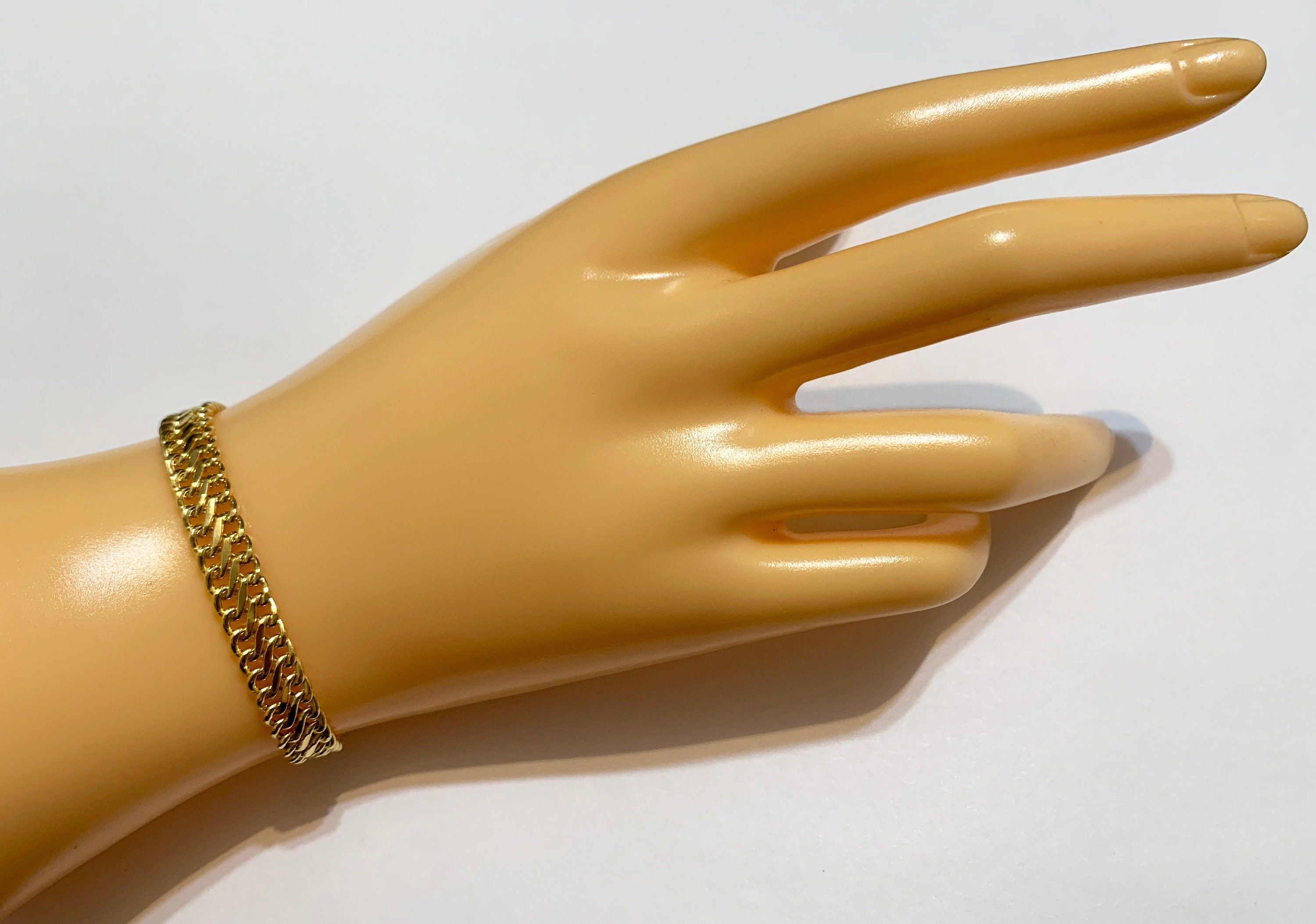 18k Solid Yellow Gold Bracelet(7mm Thick)seduza Bracelet/7.5