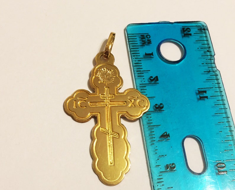 10k Solid Yellow Gold2incheastern Orthodox Cross, Unique Work of Art ...