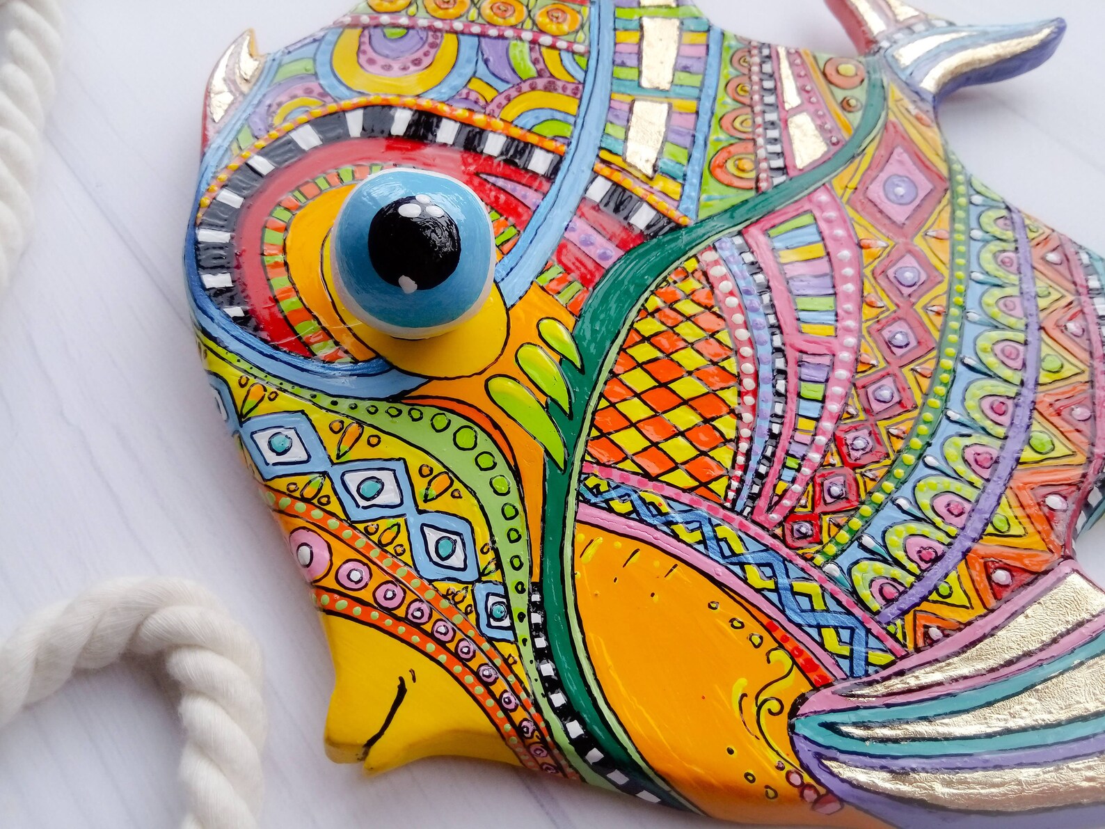 Handmade Fish Artwork. Polymer Clay Fish Wall Sculpture in Etsy