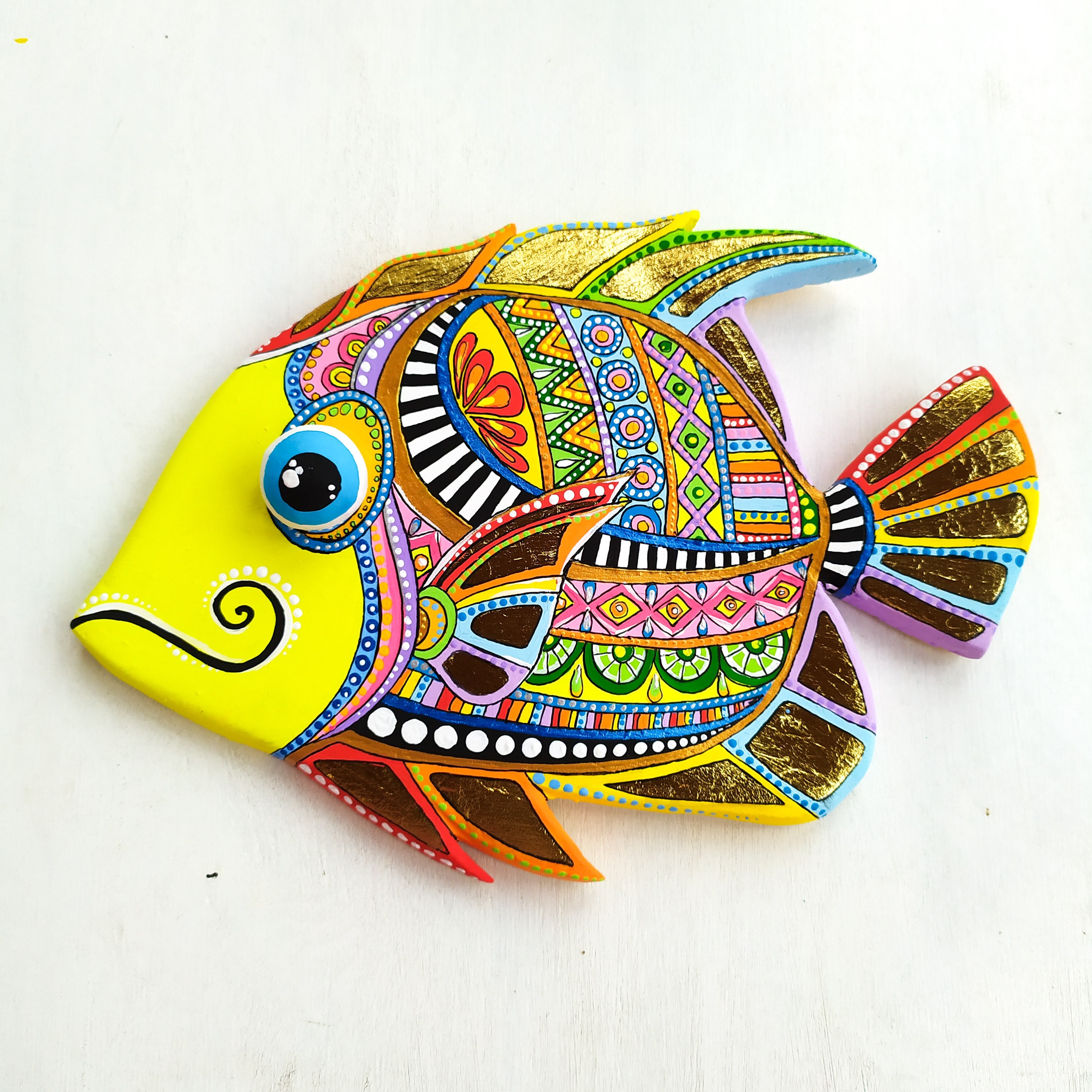 Handmade 3 Fish Artwork. Air Dry Clay Fish Wall Sculpture in Etsy