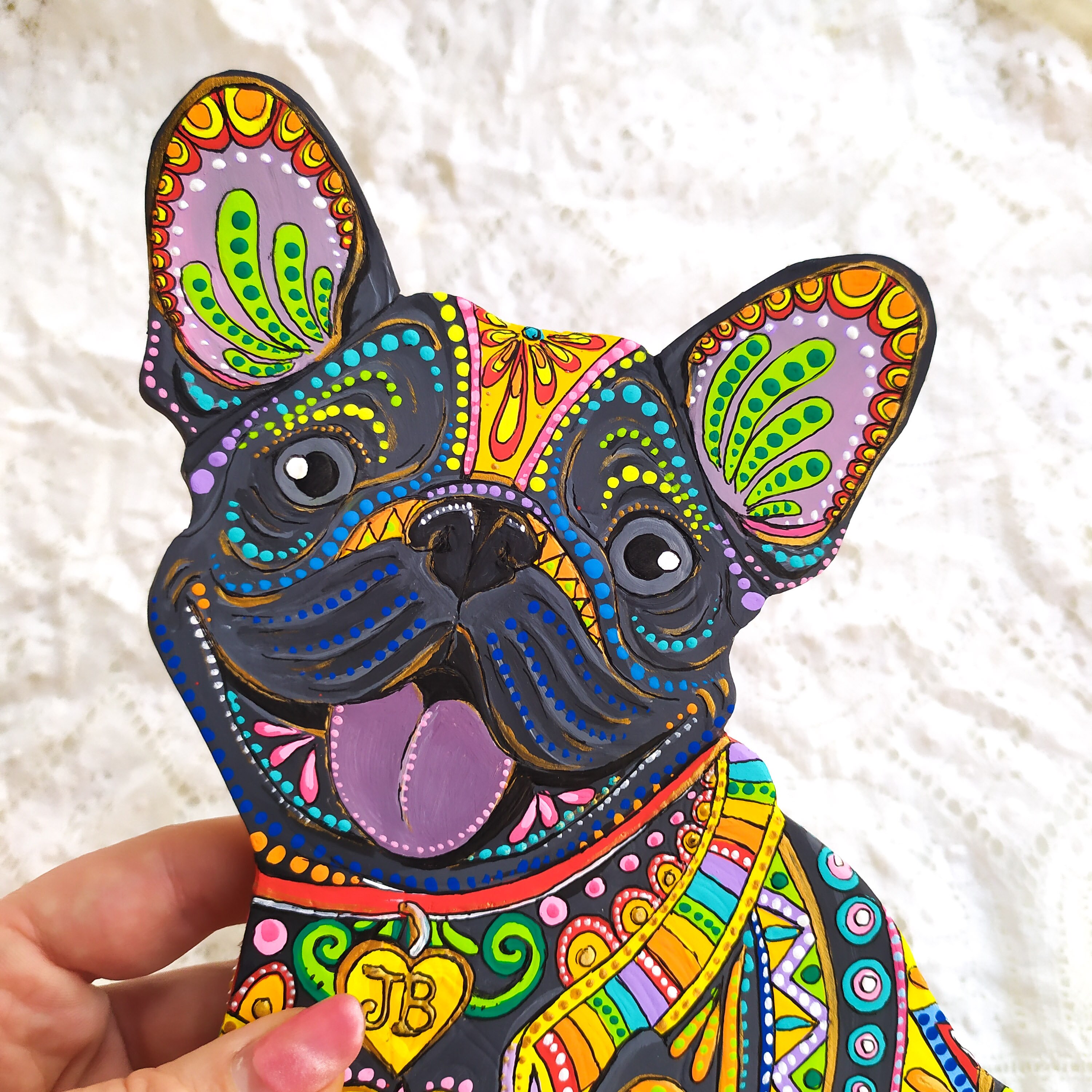 French Bulldog Wall Art. Dog Portrait. Dog Wall Hanging. Etsy