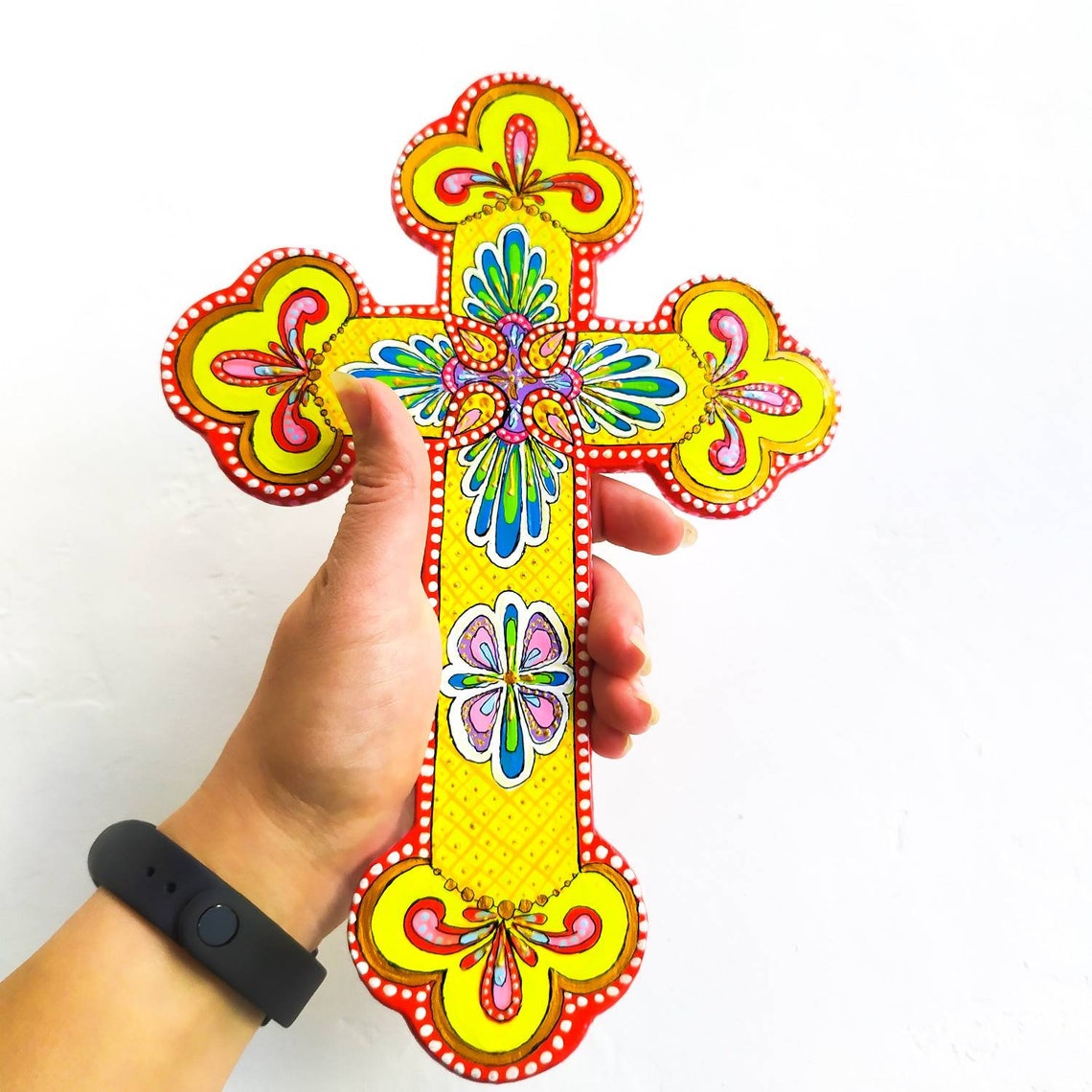Bright Wall Art Polymer Clay Cross Wall Hanging in Talavera Etsy