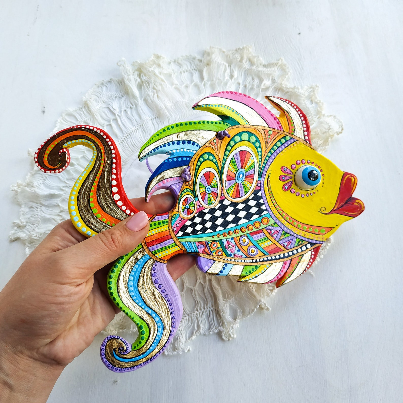 Hawaiian wall decor. Fish wall art. Polymer clay fish wall Etsy