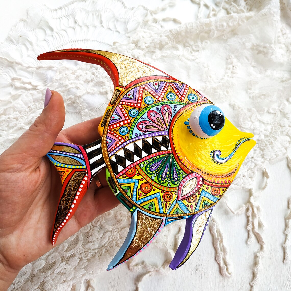 3 Ocean Fish Wall Hanging. Marine Life Wall Art. Polymer Clay Etsy