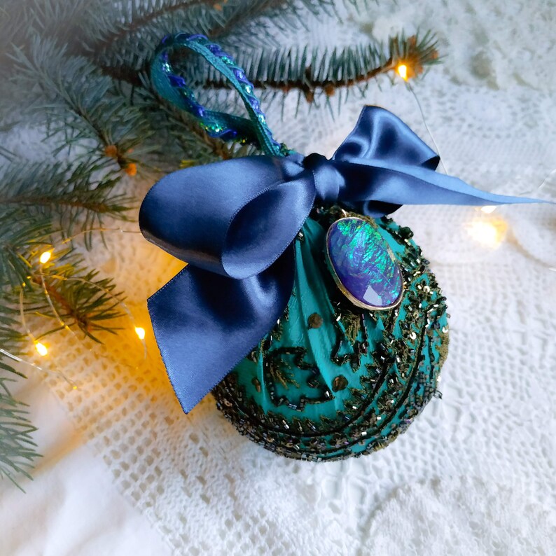 Northern Lights Christmas Large Beaded Christmas Ornaments Etsy