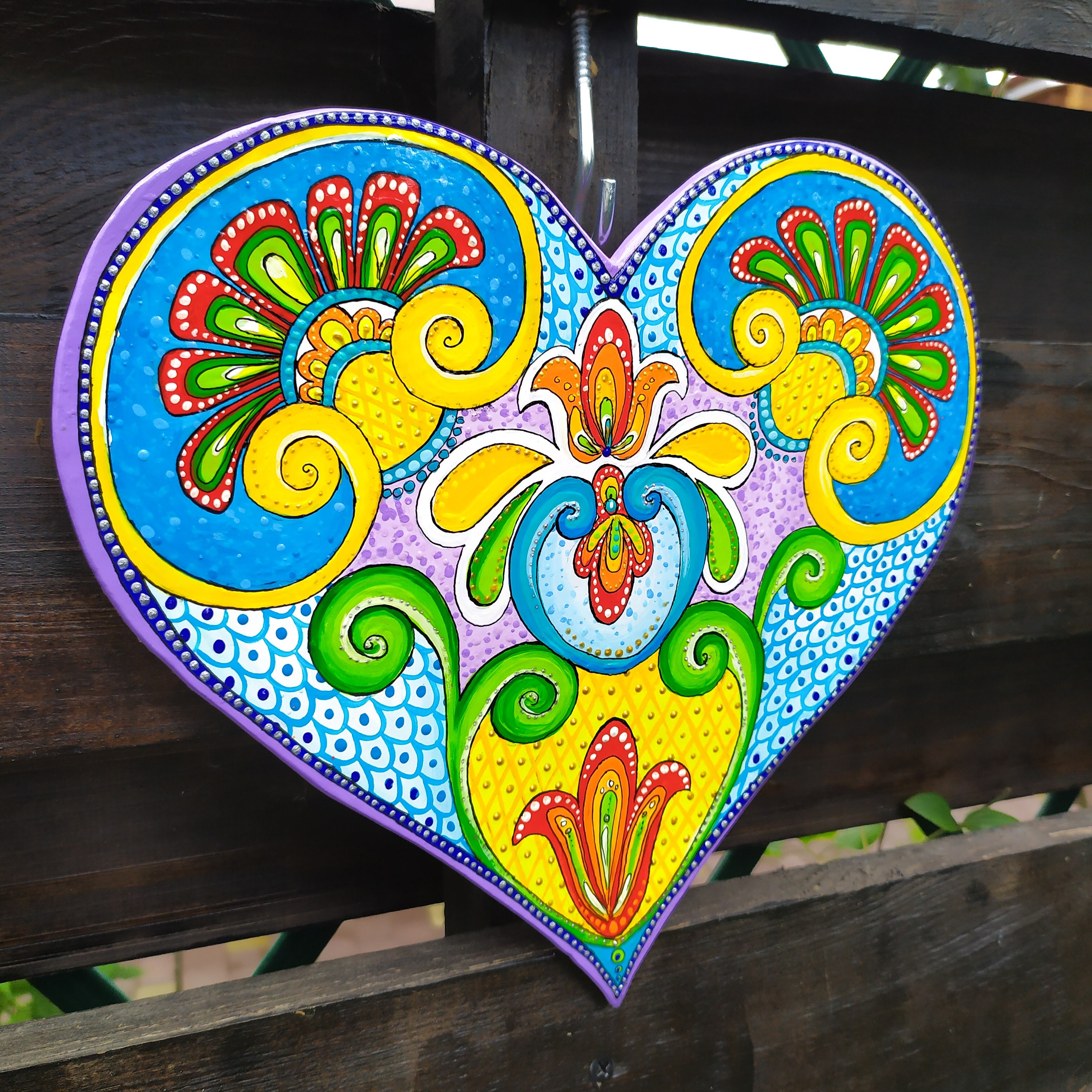 Handmade garden hearts ornaments Ceramic Heart wall decor for | Etsy