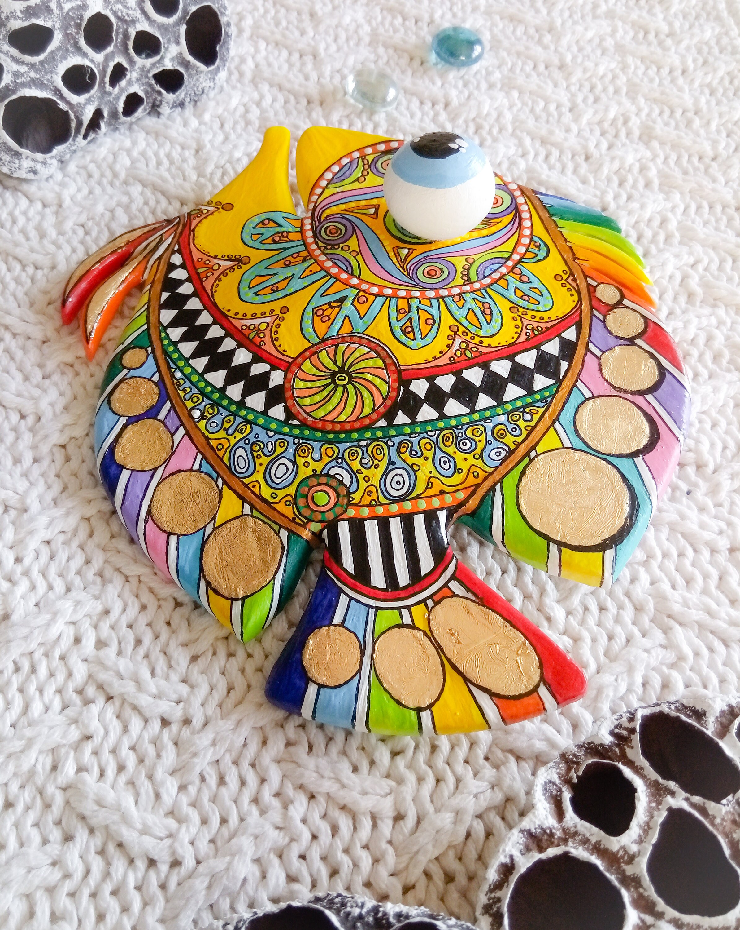 Handmade Bathroom Fish Wall Decor. Polymer Clay Fish Wall Art Etsy