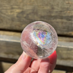 Quartz crystal ball / quartz crystal sphere / rainbow quartz sphere / 53mm crystal ball / home decor / crystal healing / clear quartz