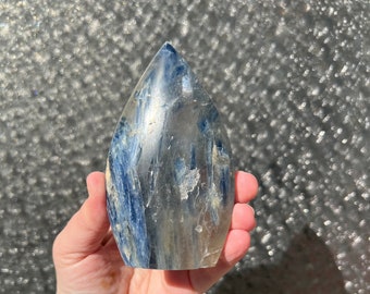 Kyanite quartz crystal Freeform- polished kyanite on quartz