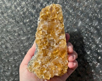 Gemmy honey calcite specimen- natural honey calcite - honey calcite crystal - raw honey calcite