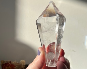 Crystal clear quartz point - quartz crystal cupcake