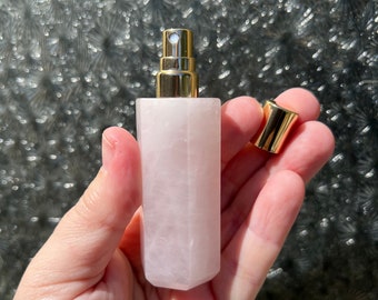 Crystal perfume bottle - crystal spray bottle - howlite quartz rose quartz bottle -  Portable Aromatherapy Bottle box included - bottle set