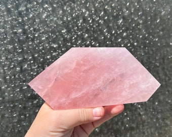 Madagascar rose quartz crystal - Gemmy rose quartz slab - pink rose quartz slice