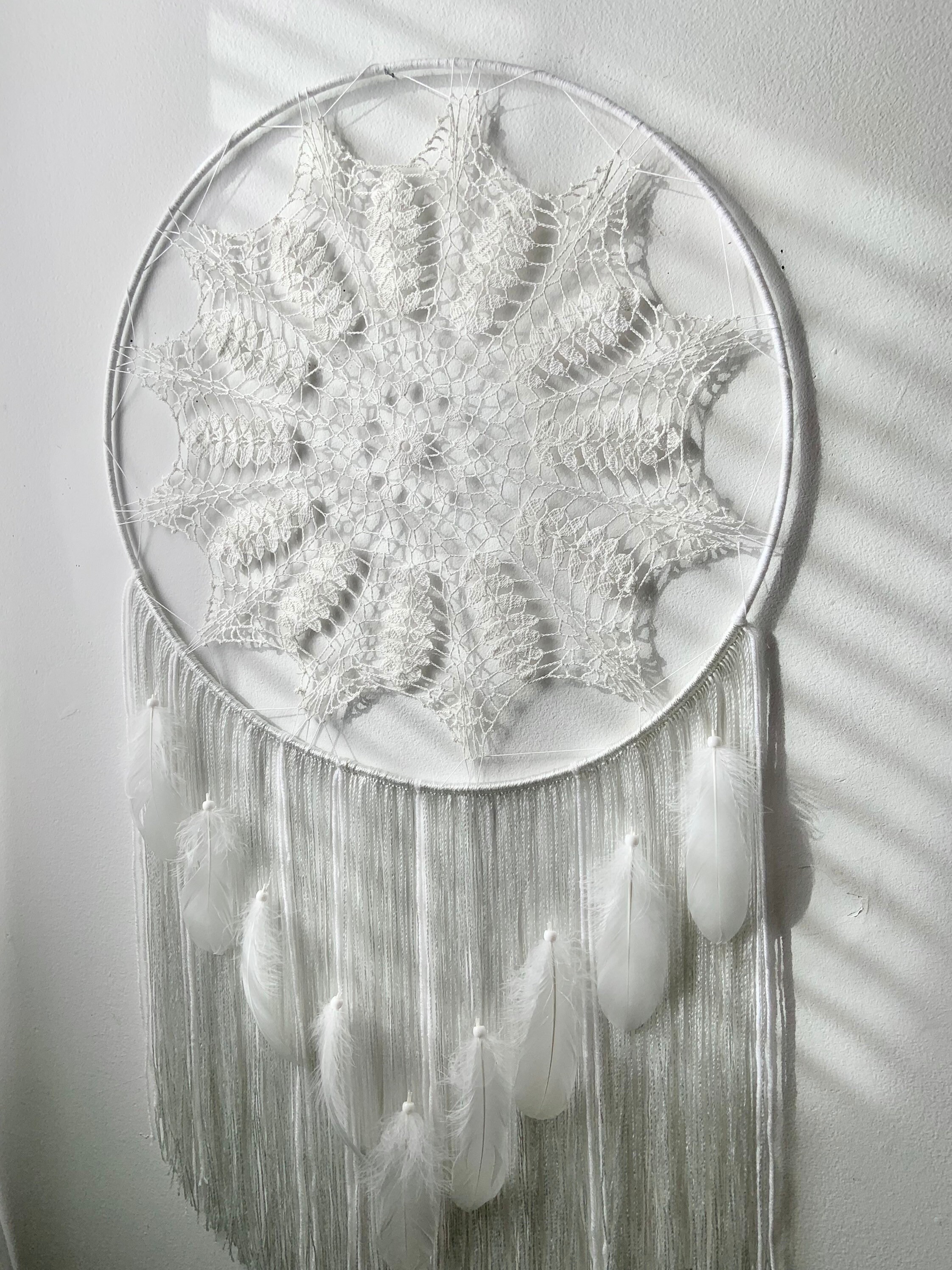 Extra Large Boho White Doily Wall Hanging Etsy Canada