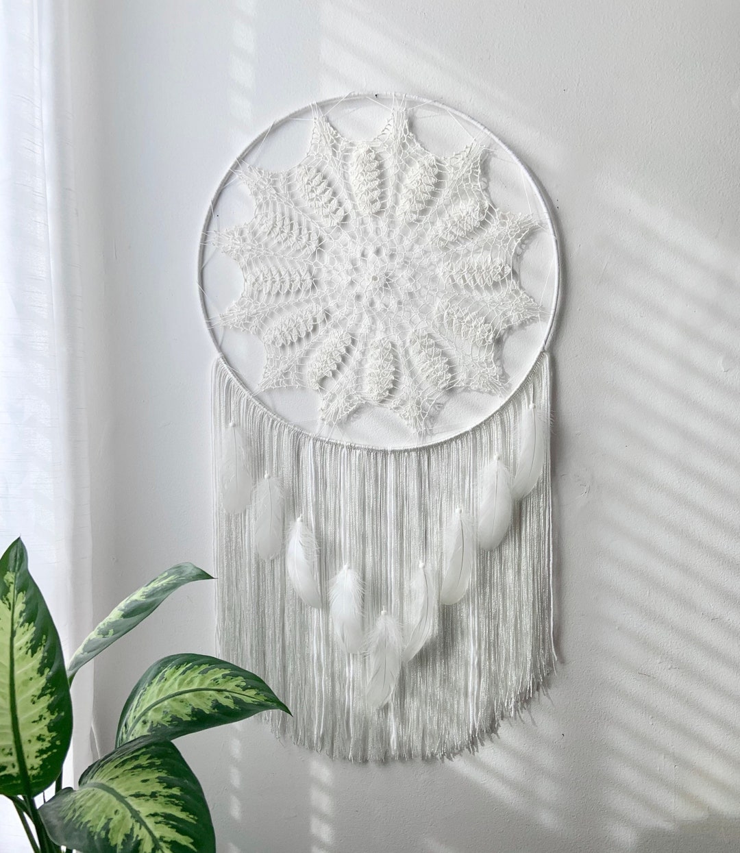 Extra Large Boho White Doily Wall Hanging Etsy Canada