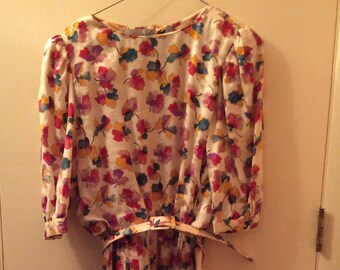 Vintage Adrianna Papell Silk Dress Size 8