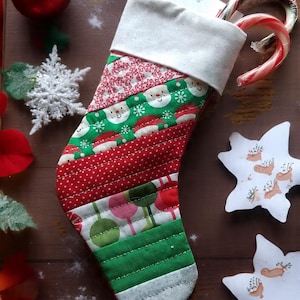 Small Christmas Stocking: Handmade Mini Ornament, Gift Card Holder