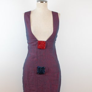 Vintage Y2K Fendi Purple Linen Dress with Beaded Details image 1