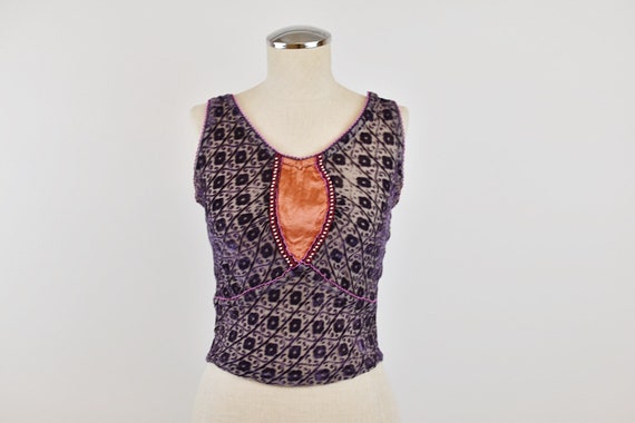 1990’s | Voyage | Burnout Velvet Sleeveless Top
