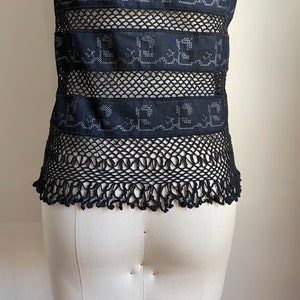 Vintage Moschino Embroidered Mesh and Crochet Top image 6