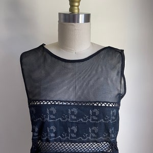 Vintage Moschino Embroidered Mesh and Crochet Top image 3