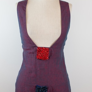 Vintage Y2K Fendi Purple Linen Dress with Beaded Details image 2