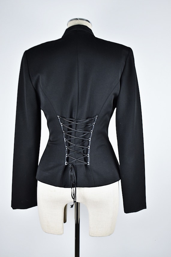 1990’s Cache Blazer with Corset Lacing and Rhines… - image 6