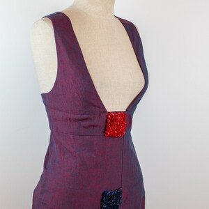 Vintage Y2K Fendi Purple Linen Dress with Beaded Details image 5