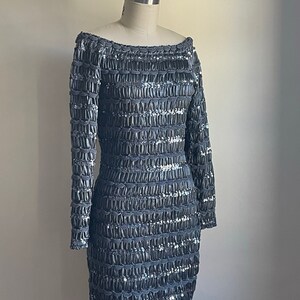 1990s Vintage Novespazio Metallic Ribbon Dress image 2