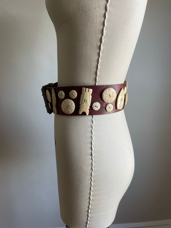 1995 | Romeo Gigli | Wide Leather Belt - image 2