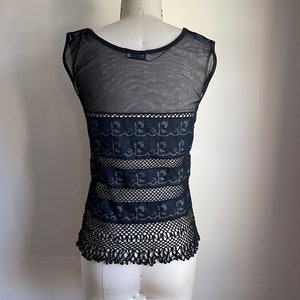 Vintage Moschino Embroidered Mesh and Crochet Top image 5