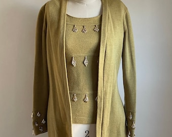 Vintage | Tom and Linda Platt | Sweater Set with Gold Charms