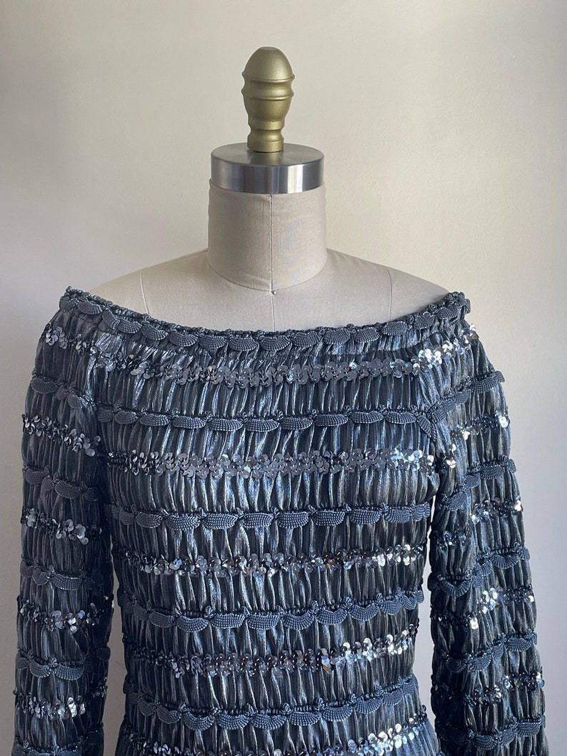1990s Vintage Novespazio Metallic Ribbon Dress image 6